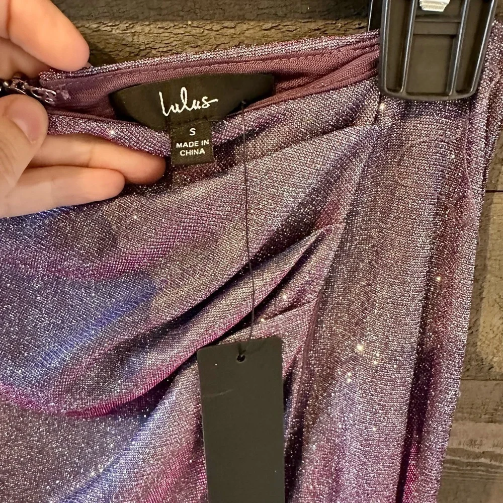 NWT Lulus glitter shimmer midi skirt size small - Picture 6 of 7